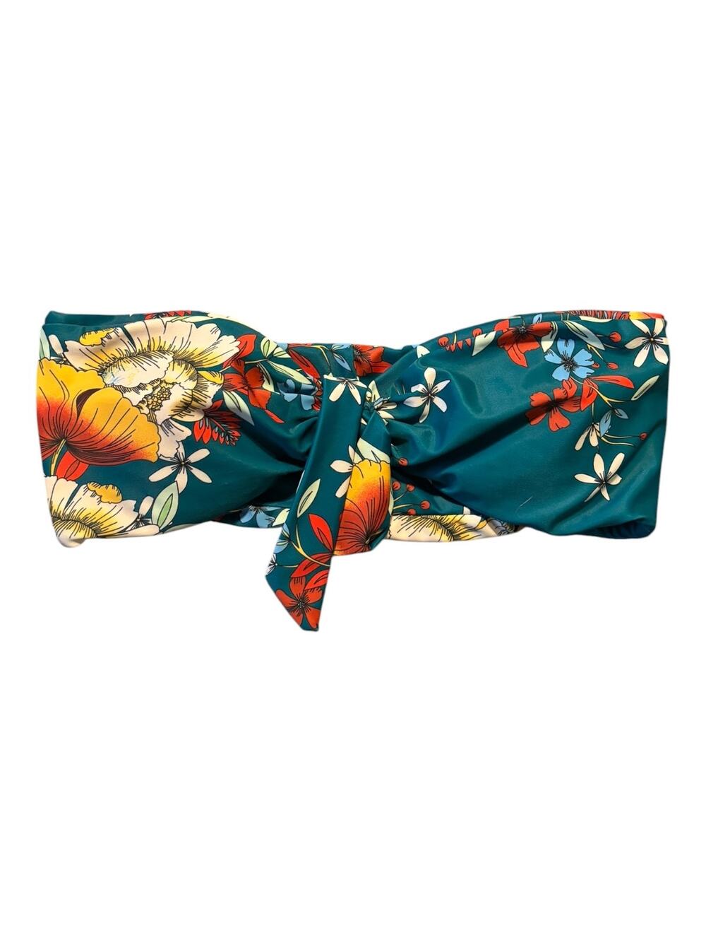 Zaful Green Tropical Floral Strapless Bikini Top Size 4